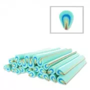 Polymer clay cane 5x50mm Petal Mint