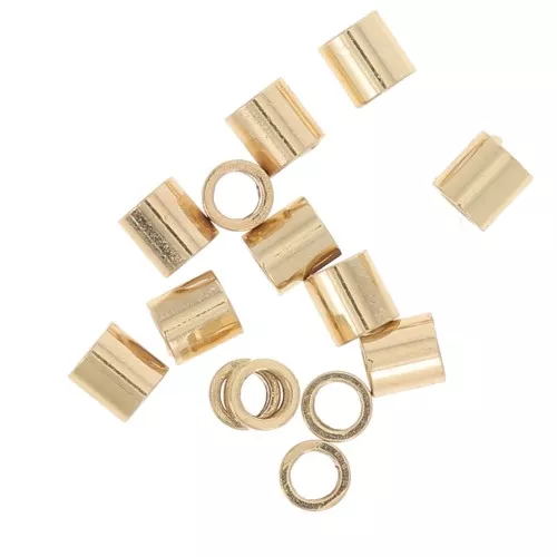 2mm Crimp tubes - Gold Tone x100