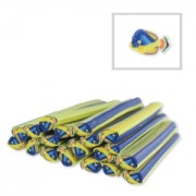 Polymer clay cane 6x50mm Fish Blue/Yellow|raw }}