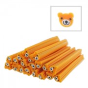 Polymer clay cane 5x50mm Bear Red|raw }}