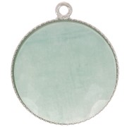 Pendant setting for 18mm flat back cabochon - Silver Tone x1