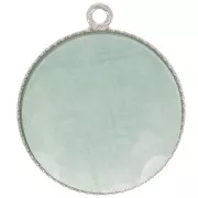 Pendant setting for 18mm flat back cabochon - Silver Tone x1