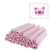 Polymer clay cane 5x50mm Pig Pink|raw }}