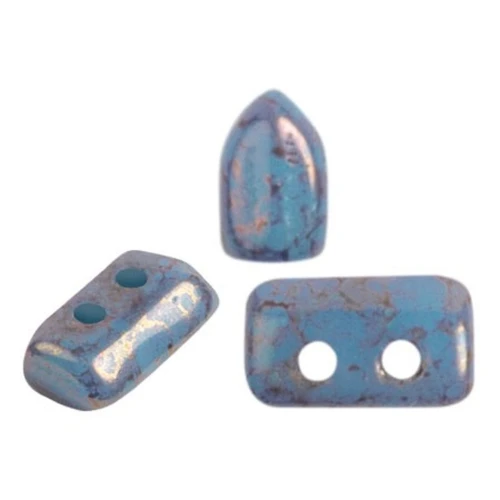 2x5mm Glass beads Piros® by Puca® - Opaque Aqua Bronze x10g