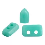 2x5mm Glass beads Piros® by Puca® - Opaque Green Turquoise Mat x10g