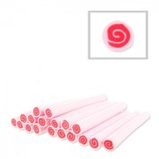 Polymer clay cane 5x50mm Jelly-roll style Raspberry