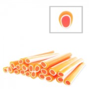 Polymer clay cane 5x50mm Petal Neon Orange|raw }}