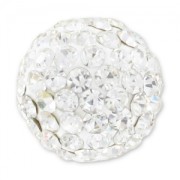 Plasticine half-drilled round bead rhinestones 12mm Crystal