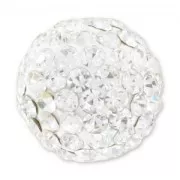 Plasticine half-drilled round bead rhinestones 12mm Crystal