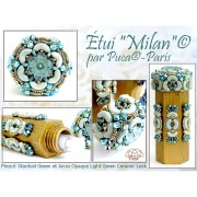 2x5mm Glass beads Piros® by Puca® - Op Green Turquoise Blue Terracotta x10g