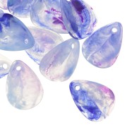 17mm Curved Flower Petal Sequins in Acrylic - Blue Violet Marble x15