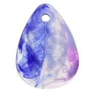 17mm Curved Flower Petal Sequins in Acrylic - Blue Violet Marble x15