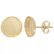 8mm Round cabochon earstuds - Gold Filled x2