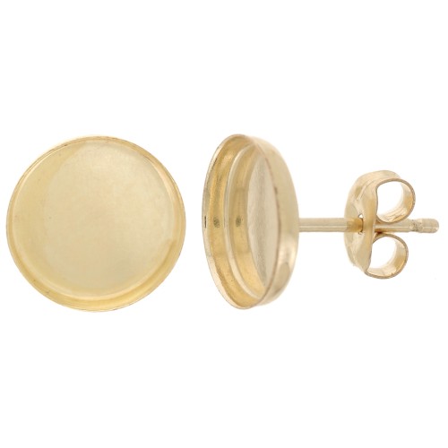 8mm Round cabochon earstuds - Gold Filled x2