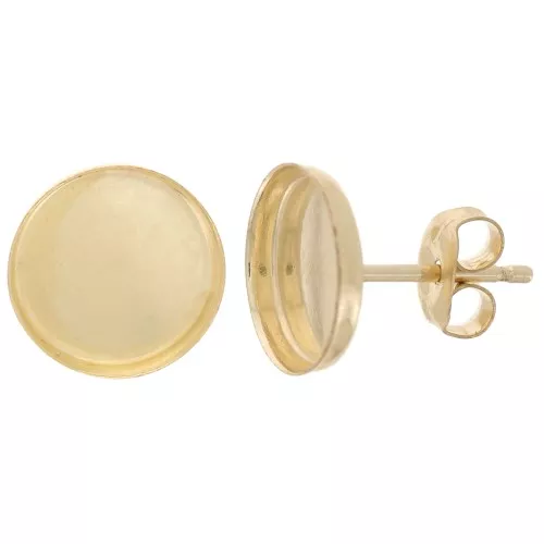8mm Round cabochon earstuds - Gold Filled x2