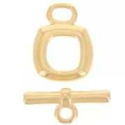 16mm Square T clasp - Fine gold-plated x1