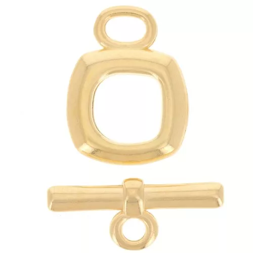 16mm Square T clasp - Fine gold-plated x1