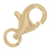 11mm Lobster clasps with open ring - Gold Tone x10