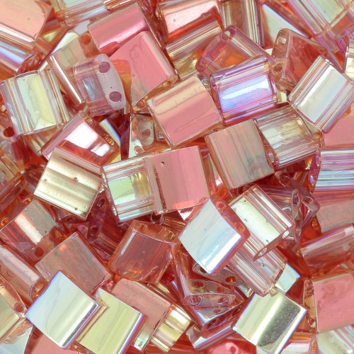 5x5x1.9mm Miyuki Tila Beads - TL-4576 - Crystal orange rainbow x10g