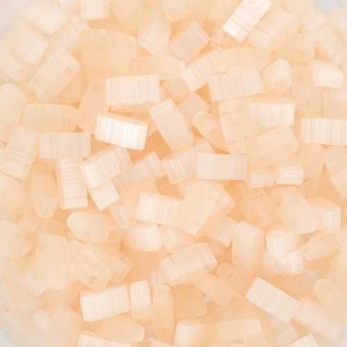 5x2.3x1.9mm Miyuki Half Tila Beads - HTL-2555 - Silk Pale Light Coral x10g