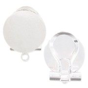 Ear clips with 12mm pad Silver tone x2|raw }}