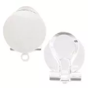 Ear clips with 12mm pad Silver tone x2