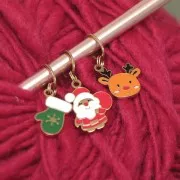 13x15mm Stainless steel 316L Christmas reindeer charm Epoxy resin - Gold -Brown x1