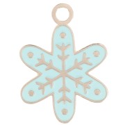 12mm Stainless steel 316L Snowflake charm - Epoxy resin - Blue x1|raw }}