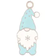 21x8mm Stainless steel 316L Santa Claus charm - Epoxy resin - Blue x1