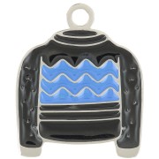 18x15mm Stainless steel 316L Christmas sweater charm Epoxy resin - Black x1|raw }}