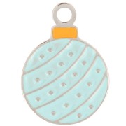 12mm Stainless steel 316L Christmas charm Epoxy resin - Blue x1