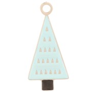 21x9mm Stainless steel 316L Christmas tree charm - Epoxy resin - Blue x1|raw }}
