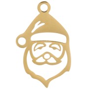 23x14mm Stainless steel 316L Openwork Santa Claus pendant - Gold x1|raw }}