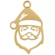23x14mm Stainless steel 316L Openwork Santa Claus pendant - Gold x1