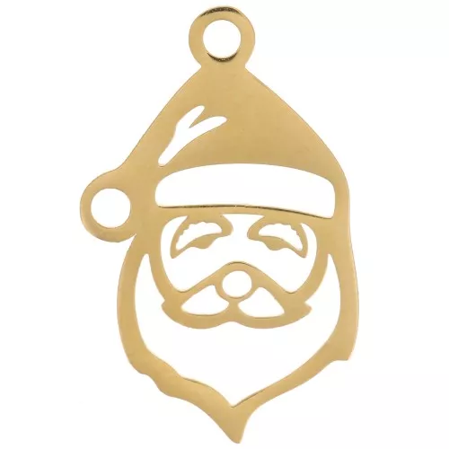 23x14mm Stainless steel 316L Openwork Santa Claus pendant - Gold x1