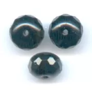 Fire Polished Donut-shaped beads 7x4mm Jet x25
