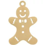 22x14mm Stainless steel 316L Gingerbread pendant - Gold x1
