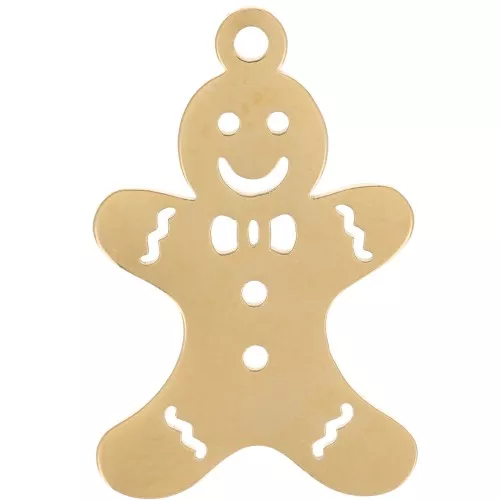 22x14mm Stainless steel 316L Gingerbread pendant - Gold x1