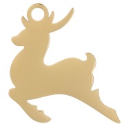 20x17mm 316L stainless steel Stag pendant - Gold x1|raw }}