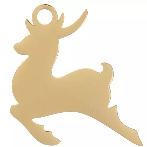 20x17mm 316L stainless steel Stag pendant - Gold x1