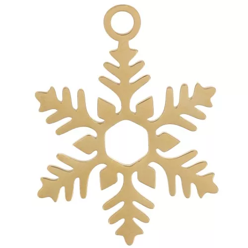 23x17mm 316L Stainless Steel Snowflake Pendant - Gold x1