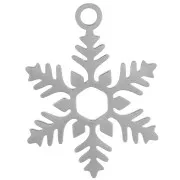 23x17mm 316L stainless steel Snowflake pendant x1