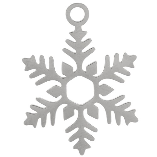 23x17mm 316L stainless steel Snowflake pendant x1