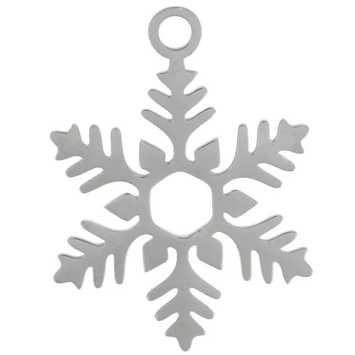 23x17mm 316L stainless steel Snowflake pendant x1