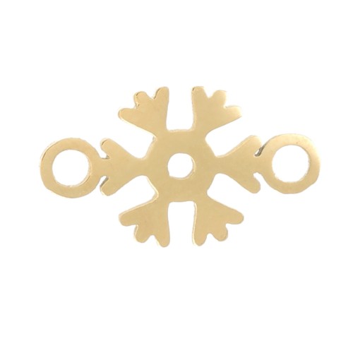 8.5x5mm Stainless steel 316L Snowflake spacer - Gold x1