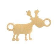 10x7mm Stainless Steel 316L Christmas Reindeer Spacer - Gold x1|raw }}