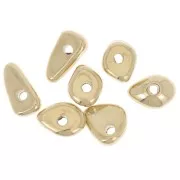 7 - 10mm irregular chip beads in CCB metallic acrylic - Gold Tone x10