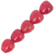 10mm Glass apple beads - Red x6