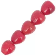 10mm Glass apple beads - Red x6