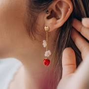 10mm Glass apple beads - Red x6